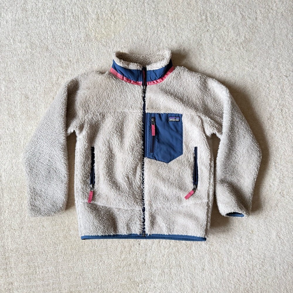 Patagonia Kids Fleece Jacket - Cream and Pink